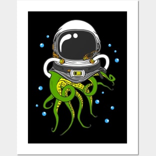 Astronaut Octopus Kraken Posters and Art